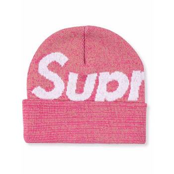 Pink Supreme Big Logo Beanie Hats | Supreme 519DN